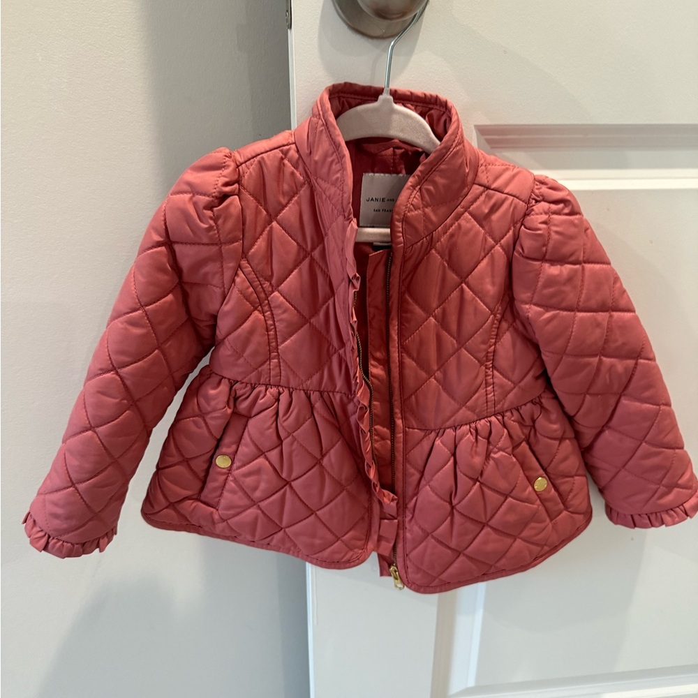 Janie and Jack Coral Quilted Puffer Jacket